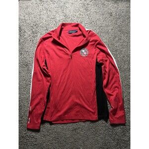 Polo Ralph Lauren‎ Red Downhill Racing Team 1/4 Zip Sweatshirt Men Medium